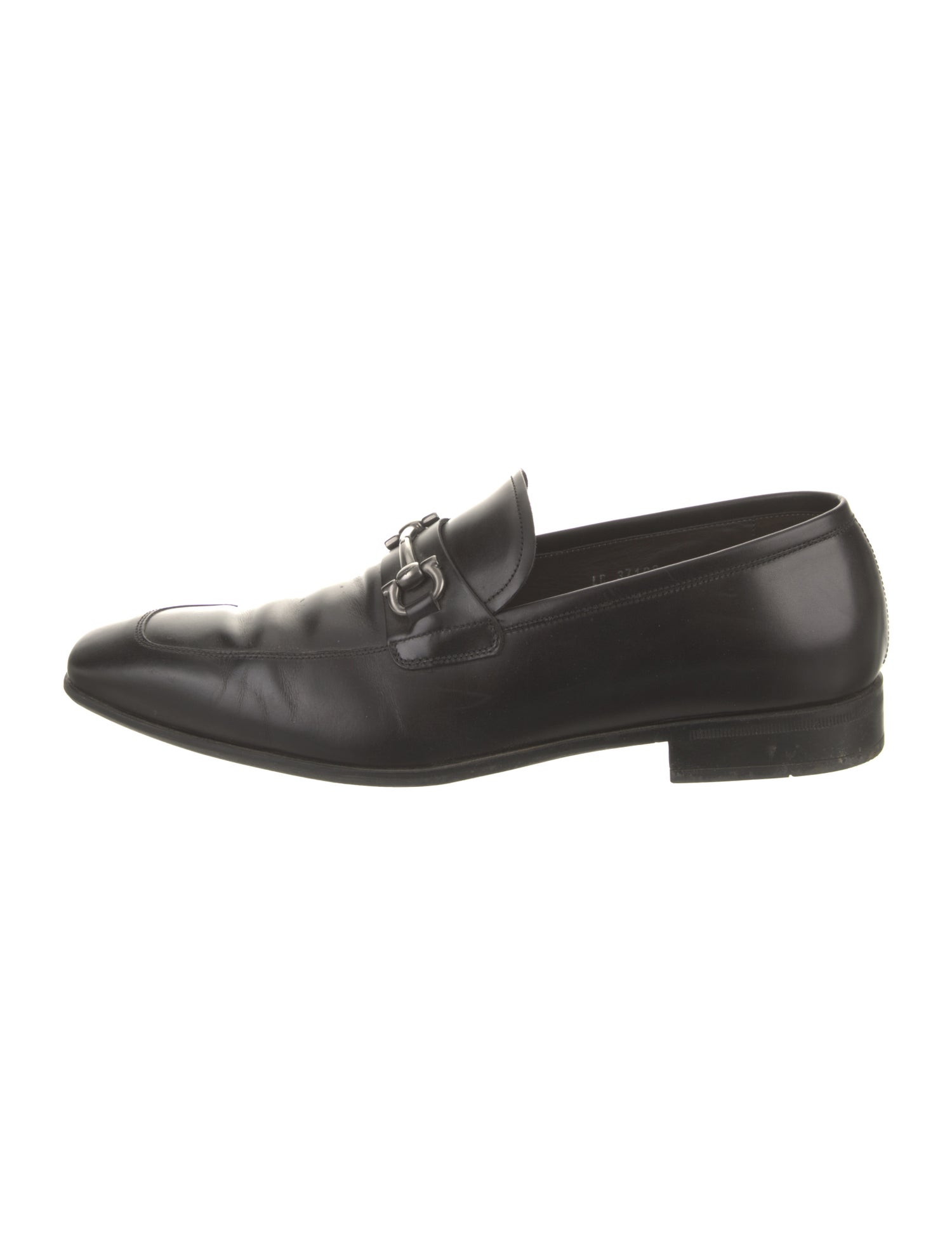 Salvatore Ferragamo Gancini Logo Leather Dress Loafers Black Loafers