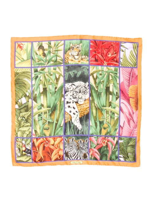 Salvatore Ferragamo Silk Animal Print Scarf