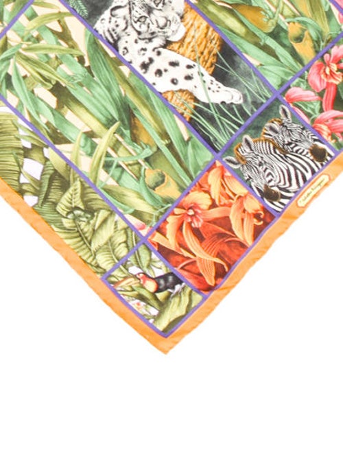 Salvatore Ferragamo Silk Animal Print Scarf