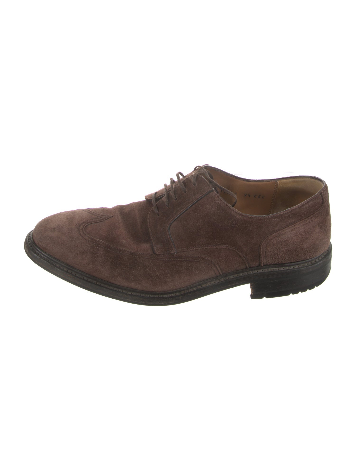 Salvatore Ferragamo Suede Derby Shoes Brown Oxfords, Shoes