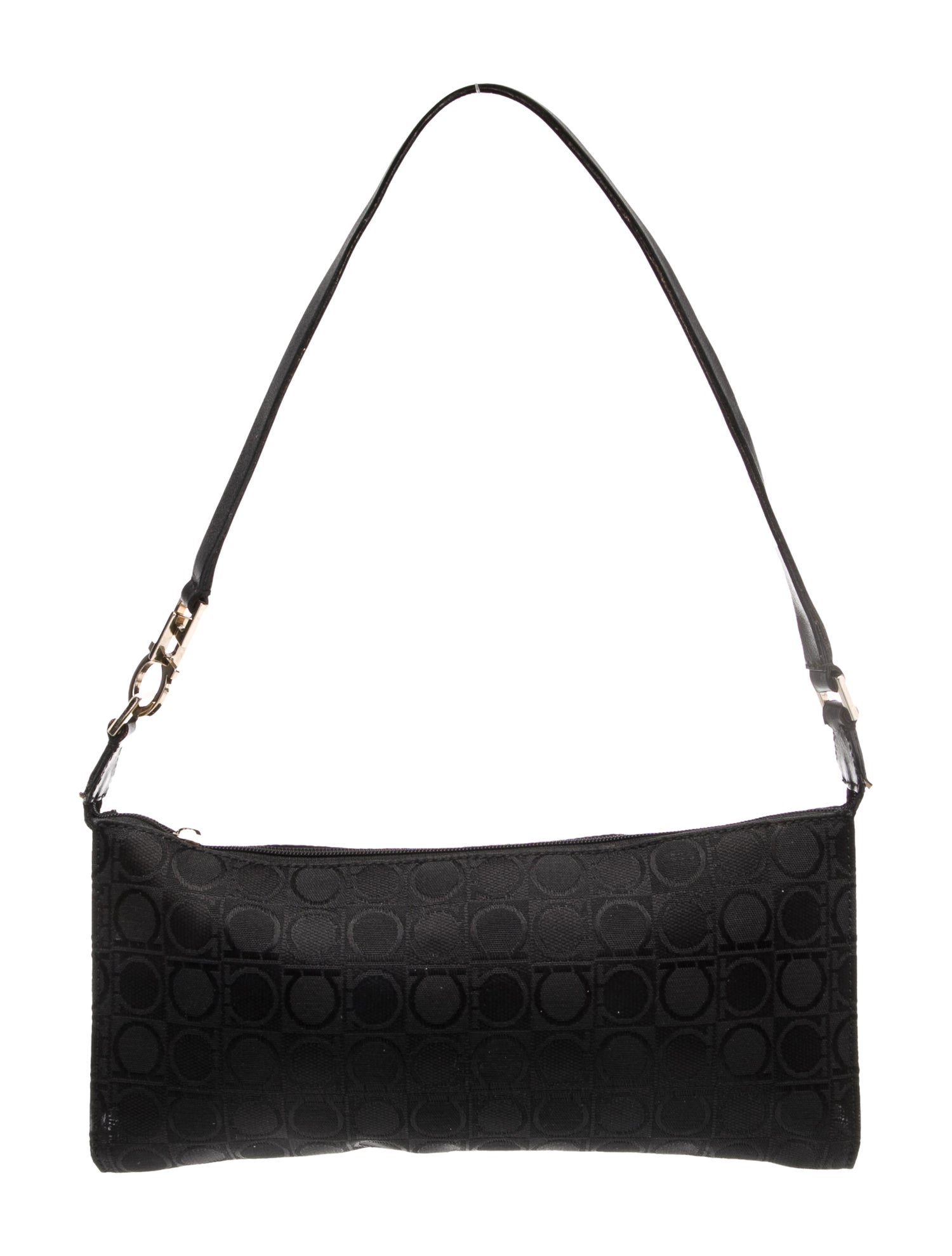 Salvatore Ferragamo Gancio Shoulder Bag Black Shoulder Bags, Handbags