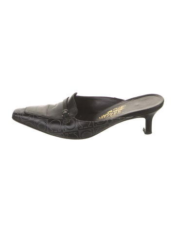 Salvatore Ferragamo Pumps Leather Patterned Mules 7