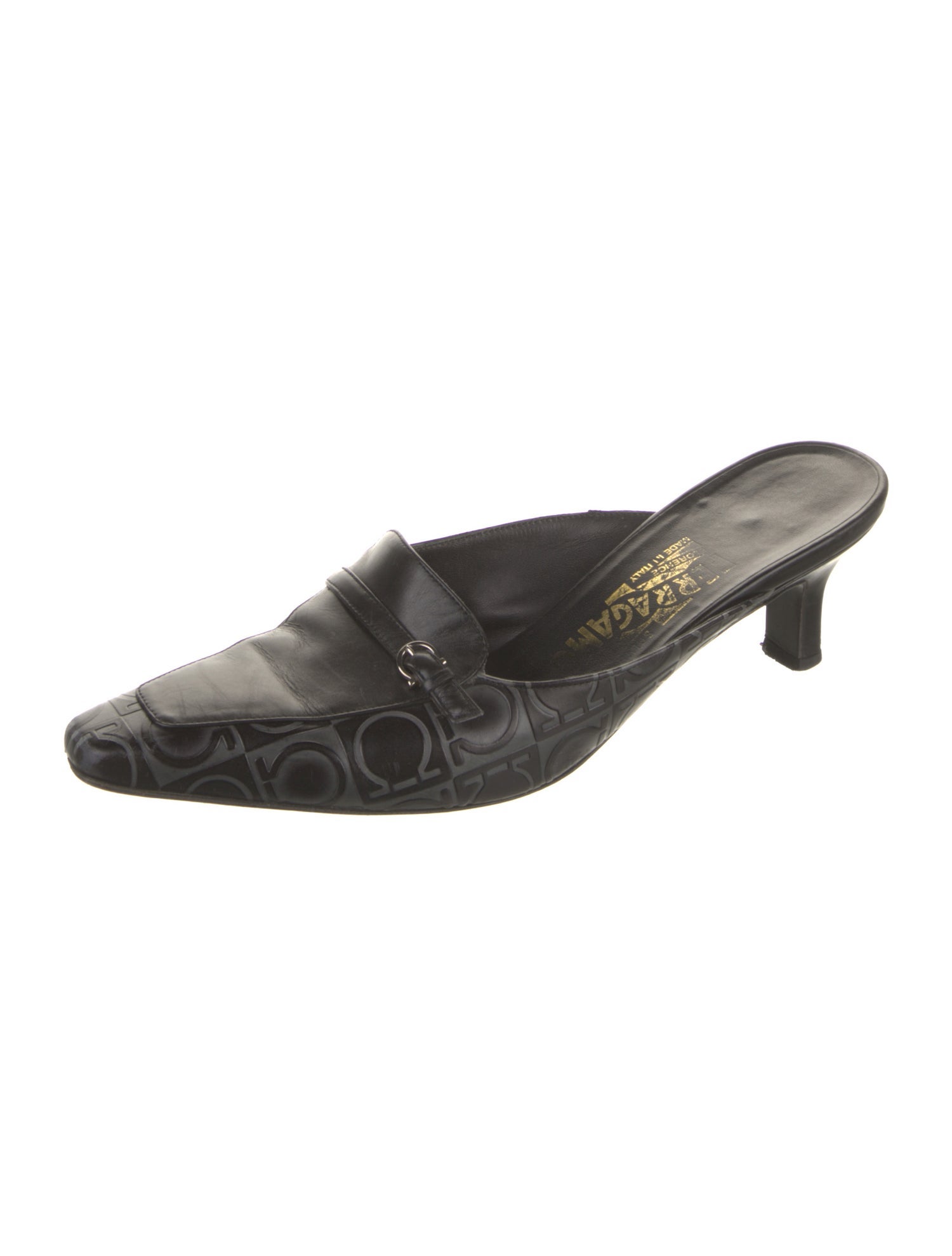 Salvatore Ferragamo Leather Patterned Mules
