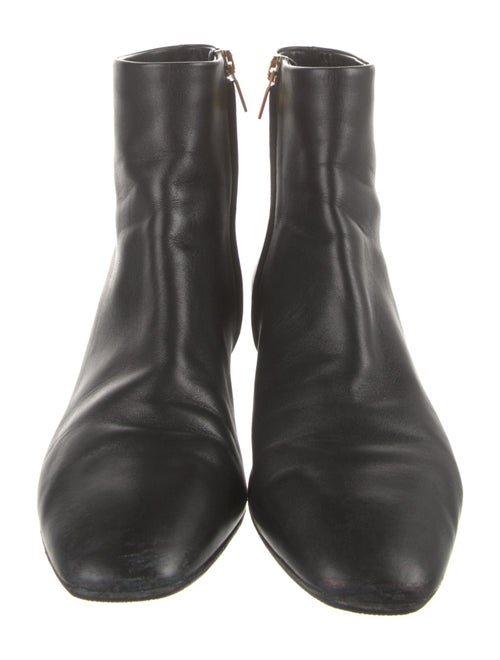 Salvatore Ferragamo Leather Chain-Link Accents Boots