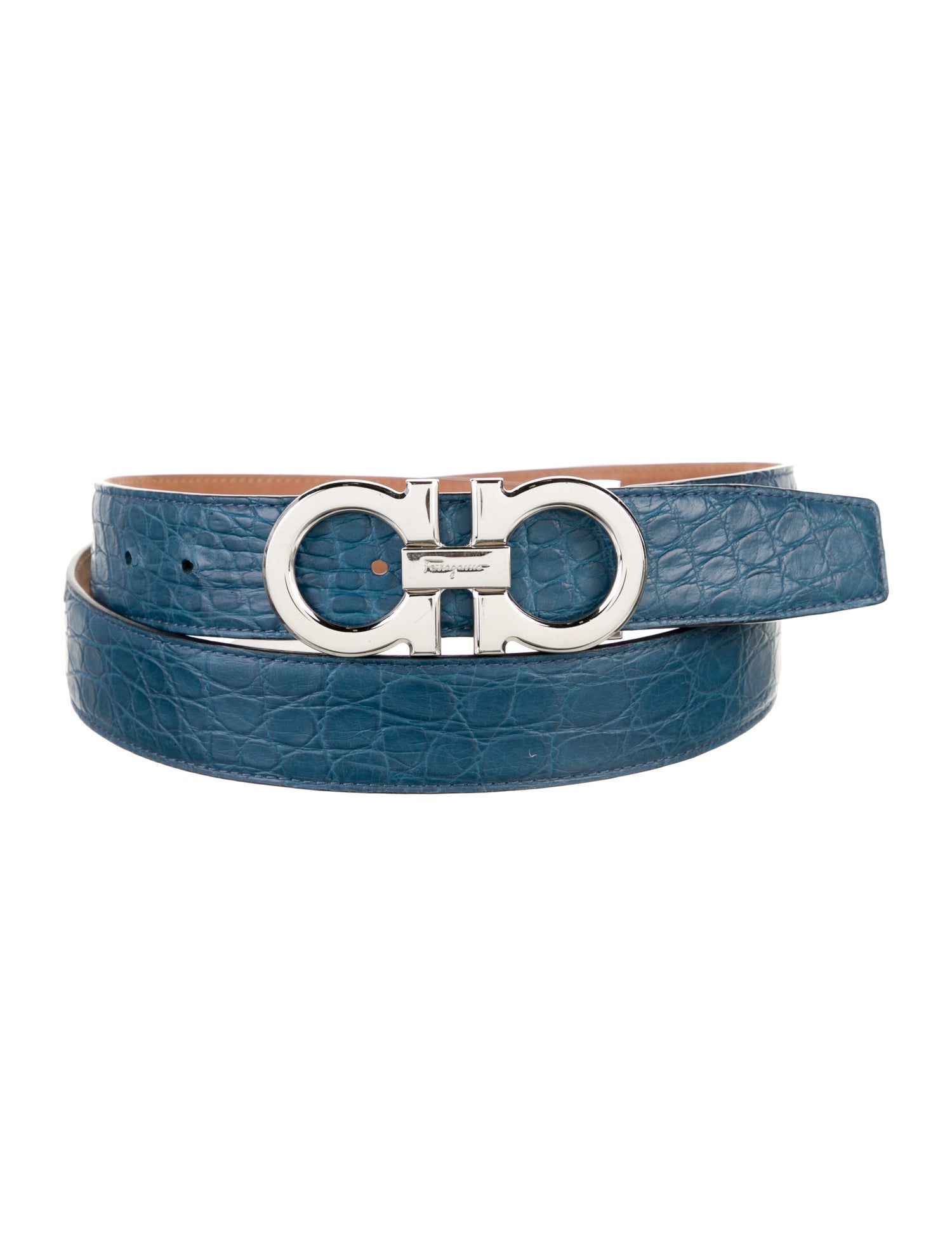 ベルト SALVATORE FERRAGAMO Cintura Salvatore Ferragamo Skinny Leather Belt - Blue Belts