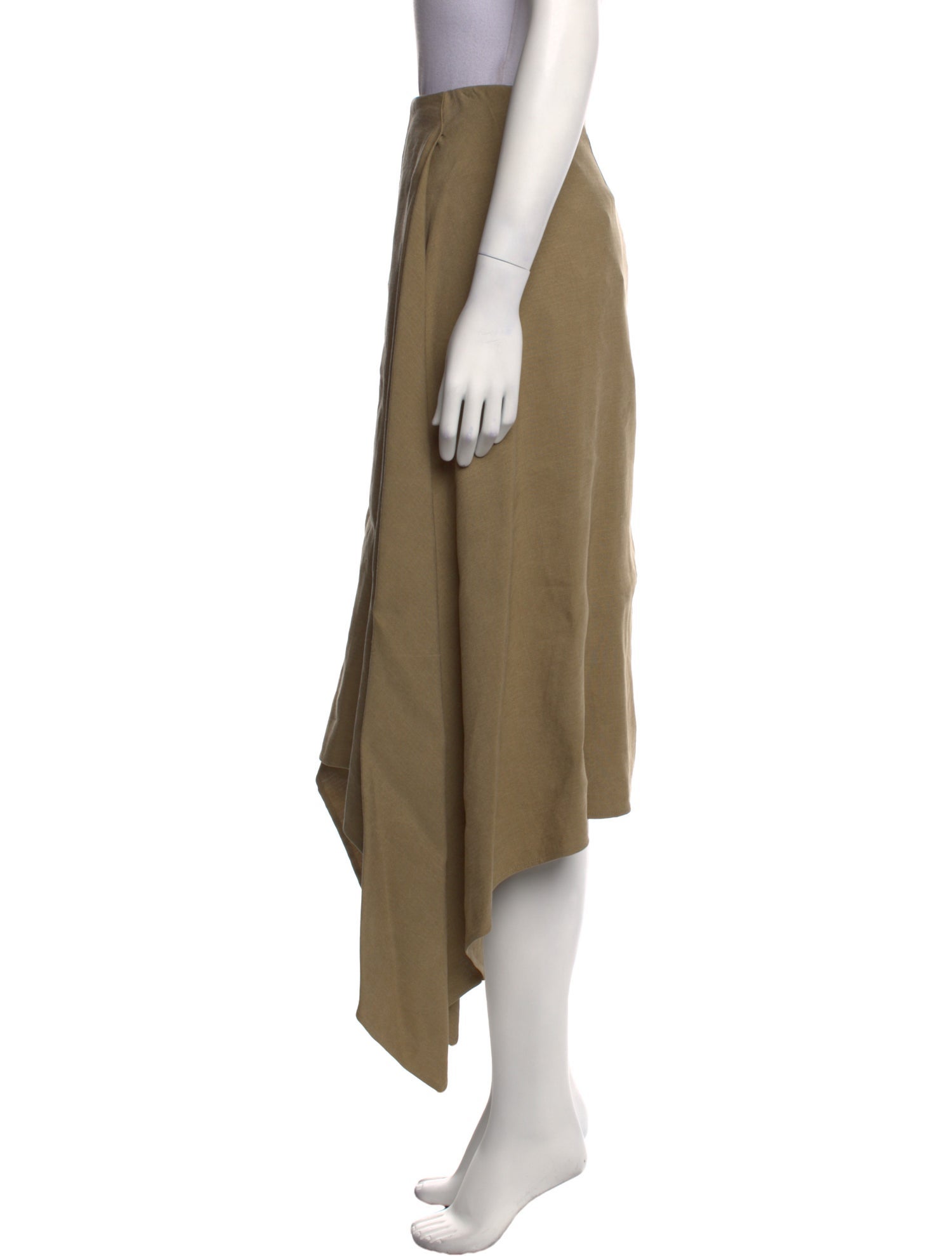 Salvatore Ferragamo Linen Midi Length Skirt