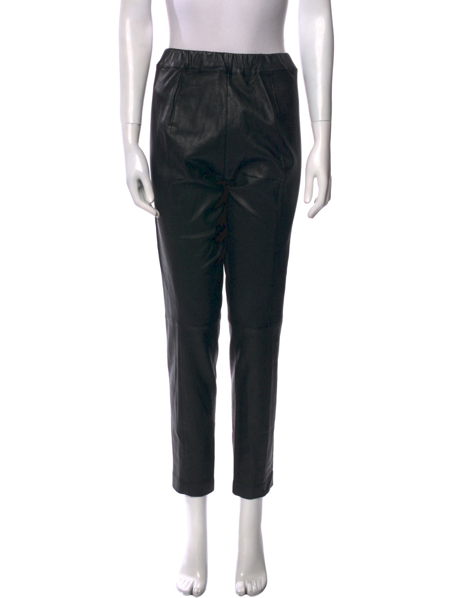 Salvatore Ferragamo Lamb Leather Straight Leg Pants