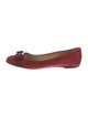 Salvatore Ferragamo Vara Bow Accent Suede Ballet Flats