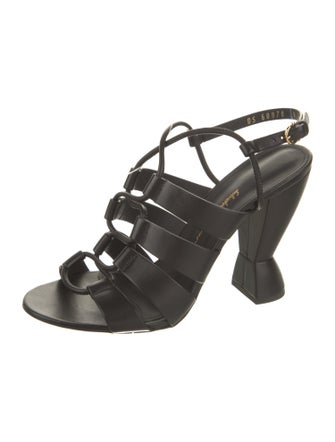 Salvatore Ferragamo Leather Cutout Accent Sandals