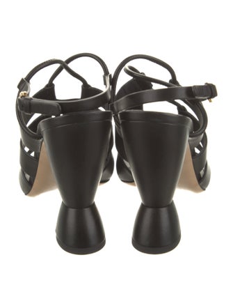 Salvatore Ferragamo Leather Cutout Accent Sandals