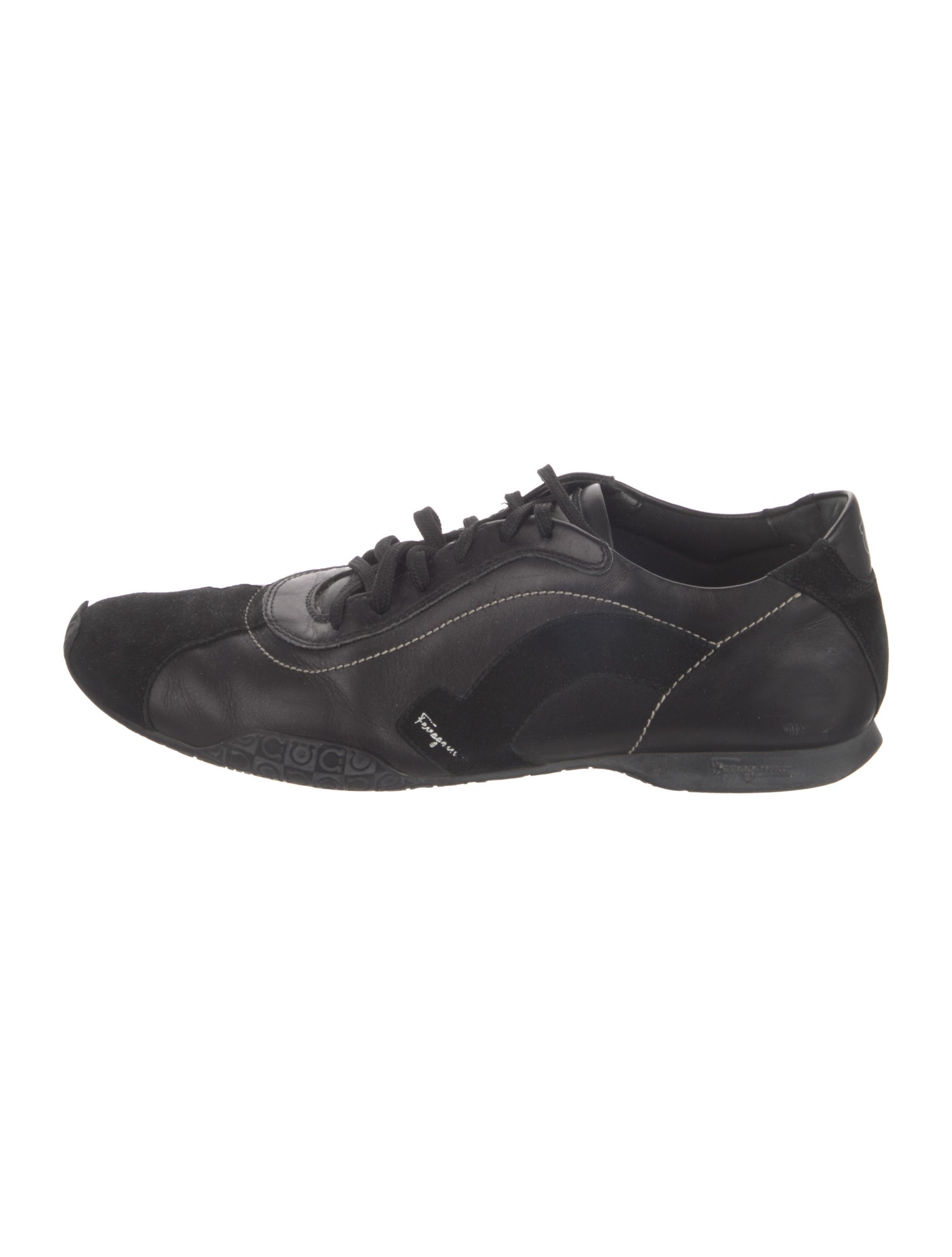 Salvatore Ferragamo Leather Sneakers - Black Sneakers, Shoes