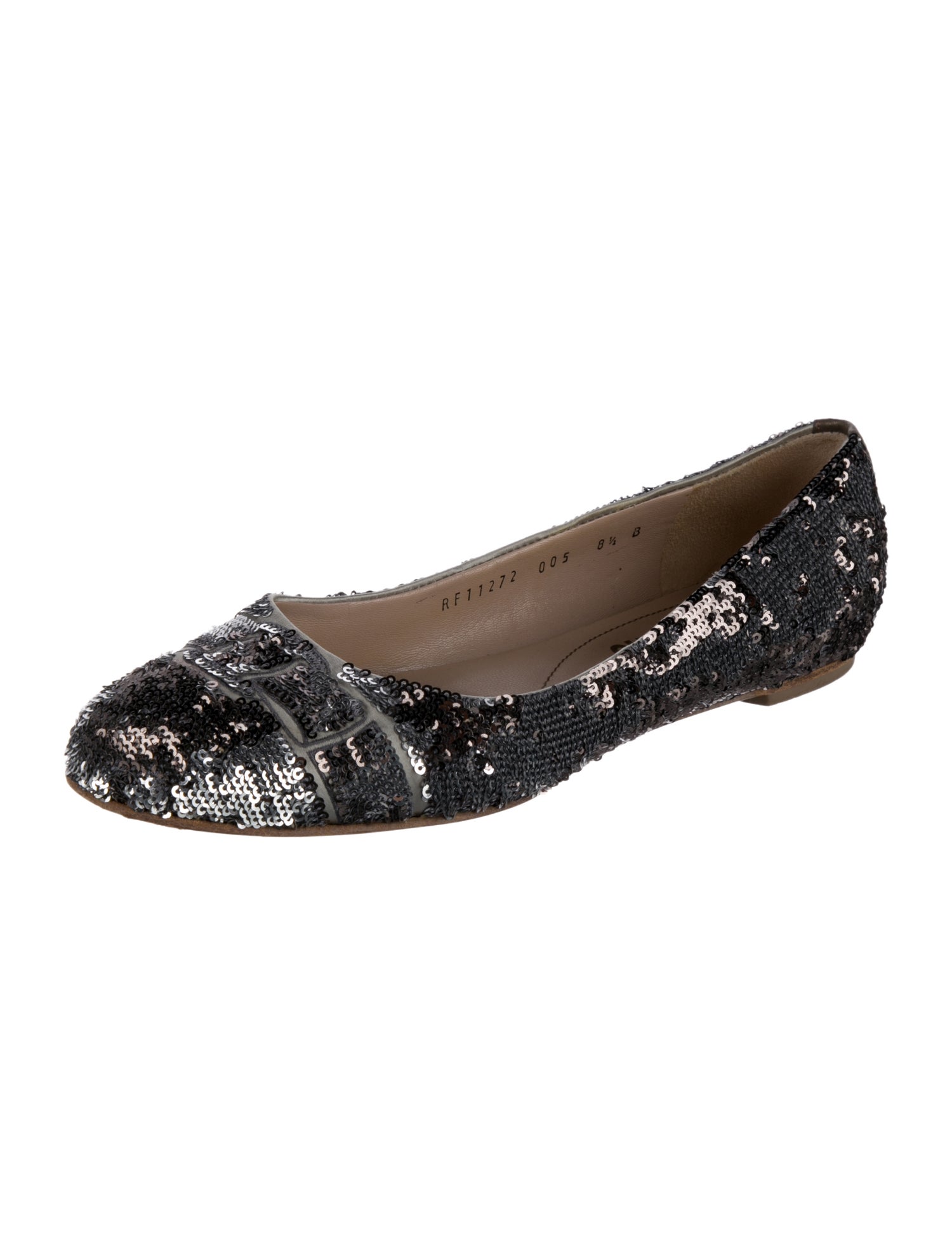 Salvatore Ferragamo Sequins Sequin Embellishments Flats