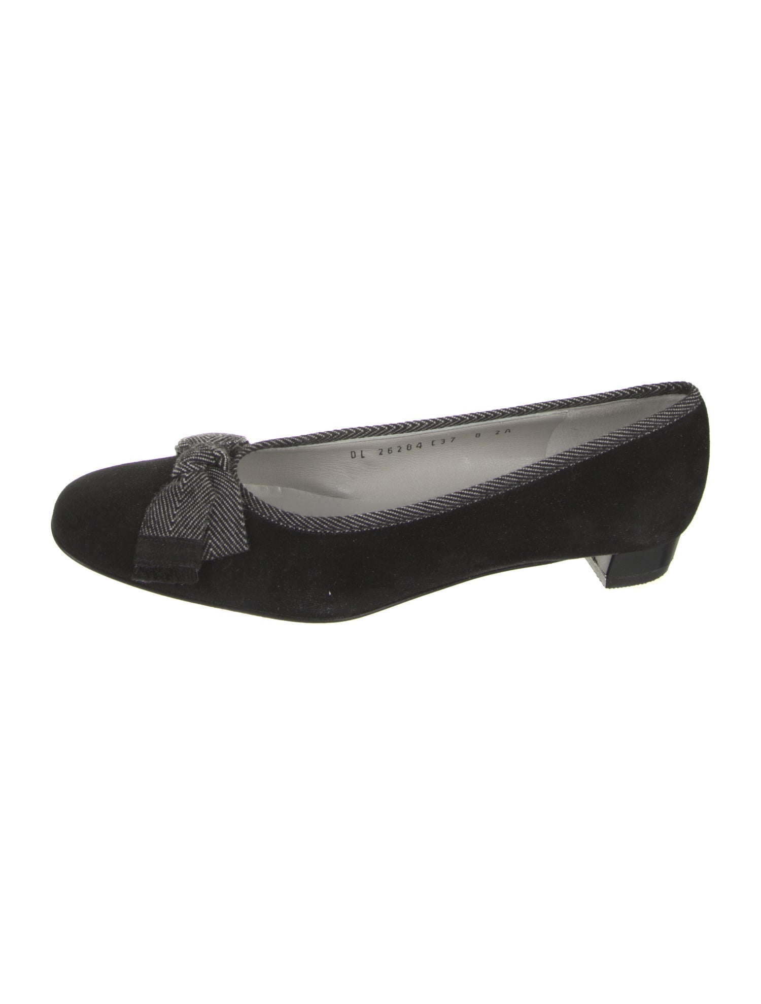 Salvatore Ferragamo Suede Bow Accents Ballet Flats