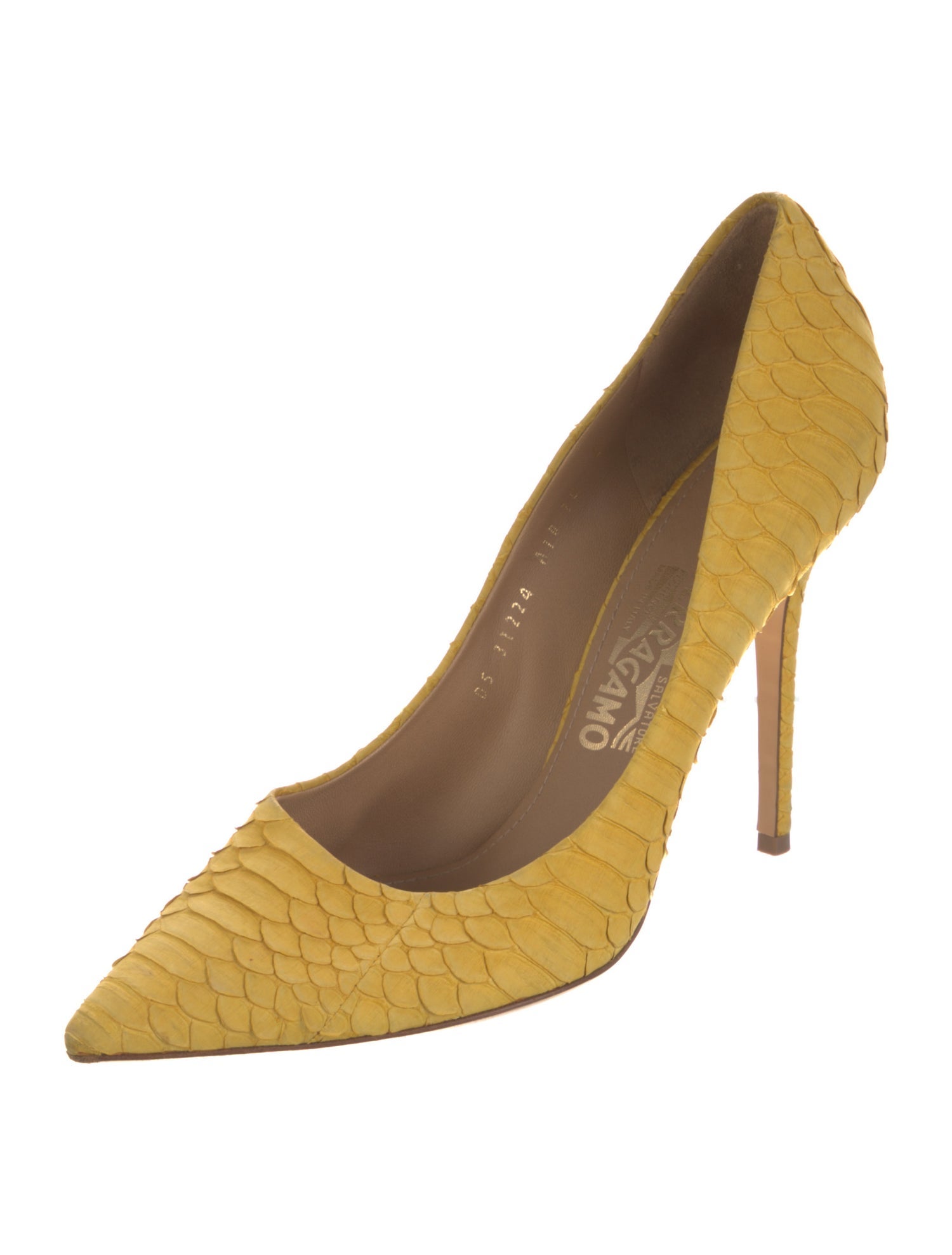 Salvatore Ferragamo Snakeskin Animal Print Pumps