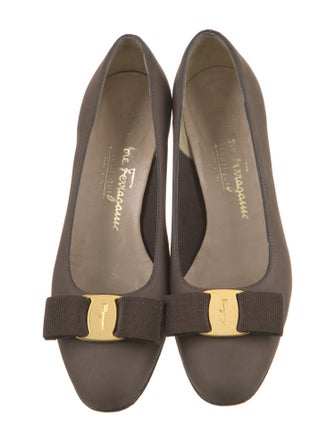 Salvatore Ferragamo Suede Bow Accents Pumps
