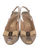 Salvatore Ferragamo Leather Bow Accents Slingback Pumps