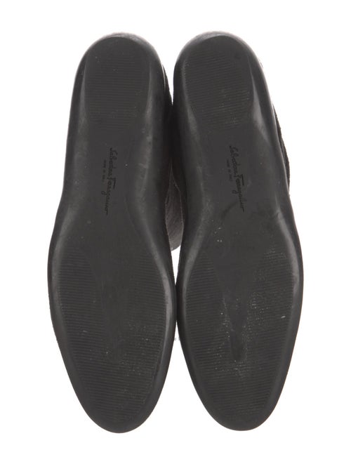 Salvatore Ferragamo Suede Grosgrain Trim Riding Boots