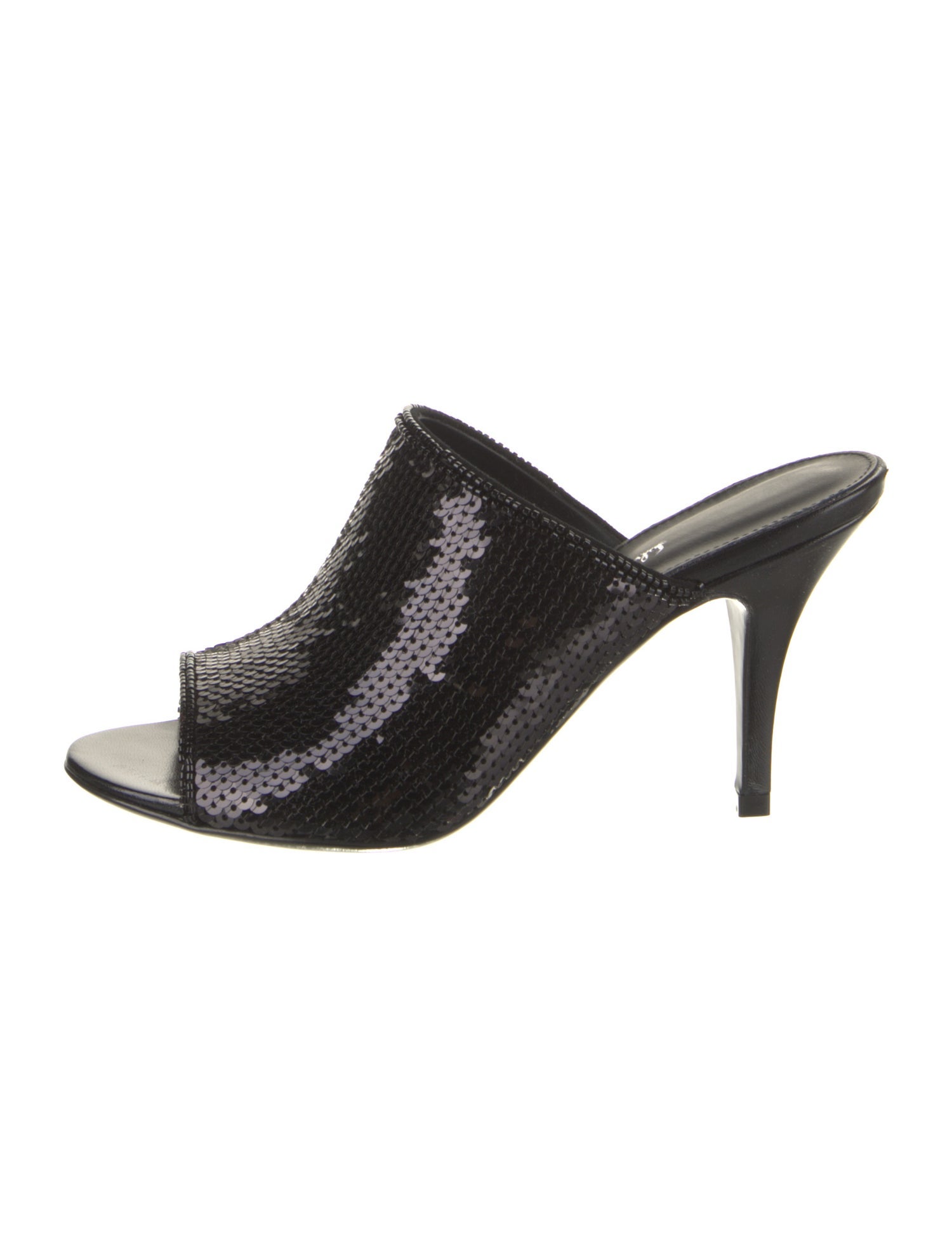 Salvatore Ferragamo Lambskin Sequin Embellishments Slides