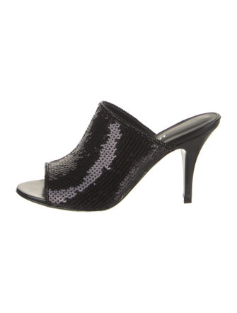 Salvatore Ferragamo Lambskin Sequin Embellishments Slides