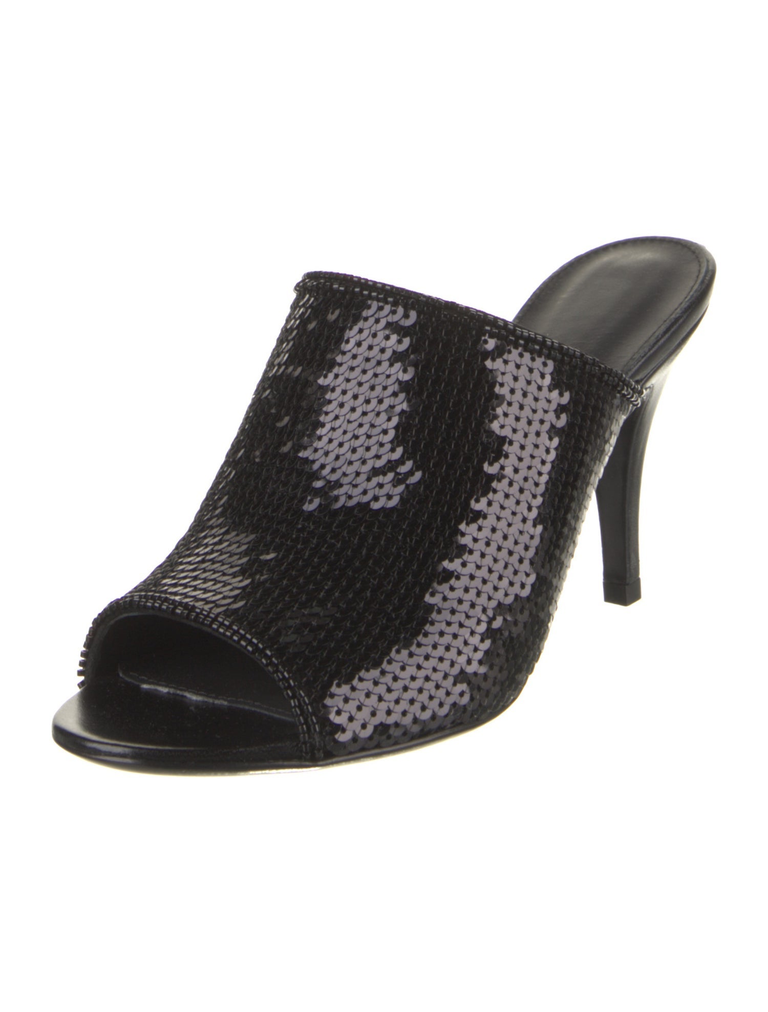 Salvatore Ferragamo Lambskin Sequin Embellishments Slides