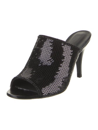 Salvatore Ferragamo Lambskin Sequin Embellishments Slides