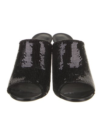 Salvatore Ferragamo Lambskin Sequin Embellishments Slides