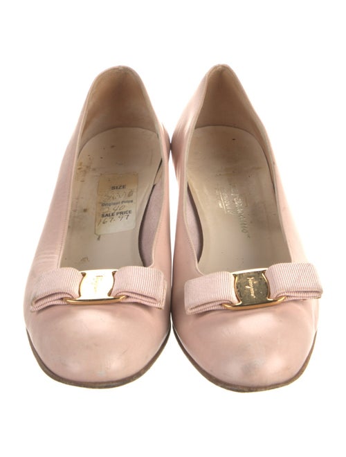 Salvatore Ferragamo Leather Bow Accents Pumps