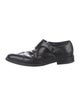 Salvatore Ferragamo Leather Lasercut Accents Monk Straps