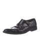 Salvatore Ferragamo Leather Lasercut Accents Monk Straps