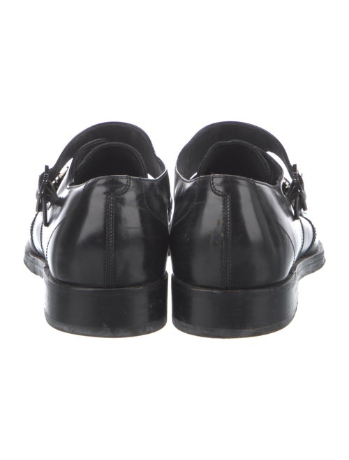 Salvatore Ferragamo Leather Lasercut Accents Monk Straps