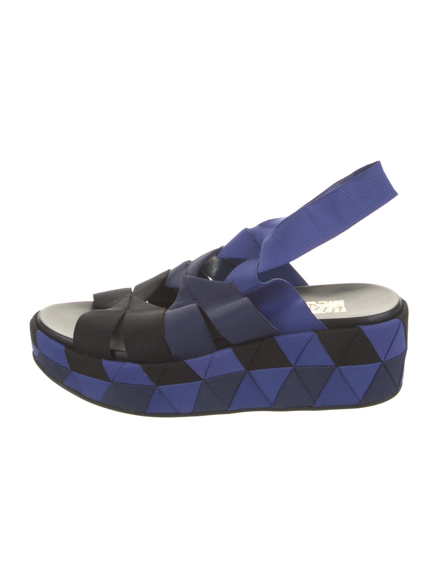 Salvatore Ferragamo Canvas Cutout Accent Slingback Sandals