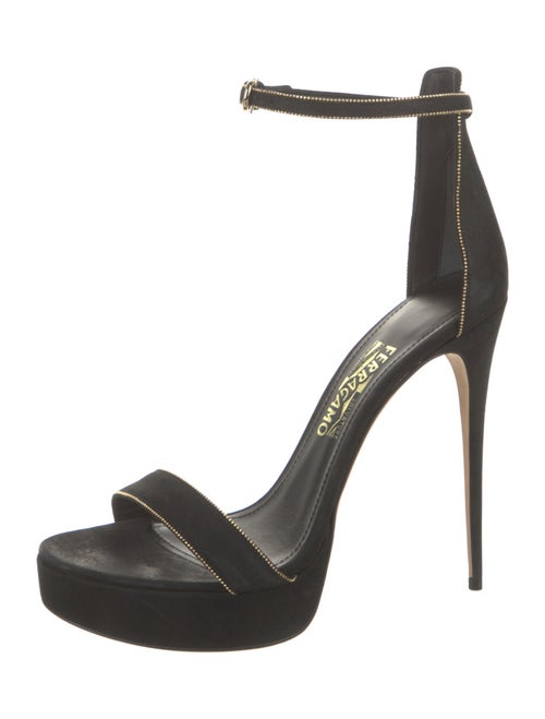 Salvatore Ferragamo Suede Glitter Accents Pumps