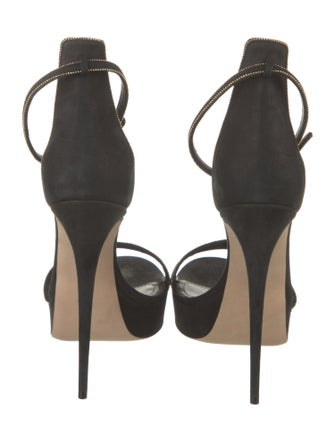 Salvatore Ferragamo Suede Glitter Accents Pumps