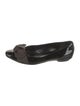 Salvatore Ferragamo Patent Leather Bow Accents Flats