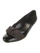 Salvatore Ferragamo Patent Leather Bow Accents Flats