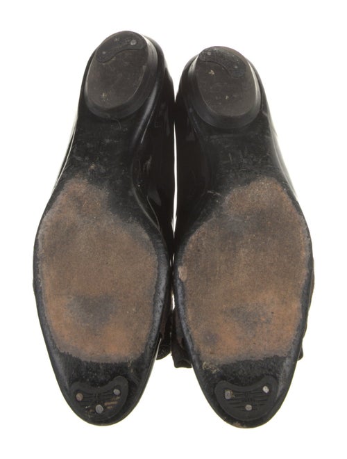 Salvatore Ferragamo Patent Leather Bow Accents Flats