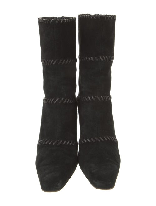 Salvatore Ferragamo Suede Whipstitch Trim Sock Boots