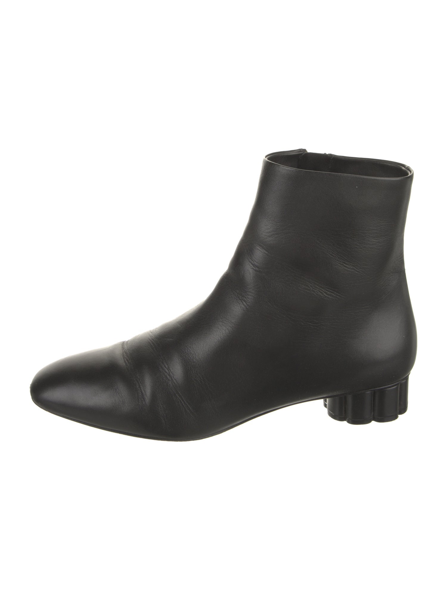 Salvatore Ferragamo Leather Chain-Link Accents Boots