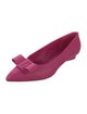 Salvatore Ferragamo Leather Bow Accents Flats