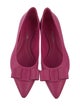 Salvatore Ferragamo Leather Bow Accents Flats
