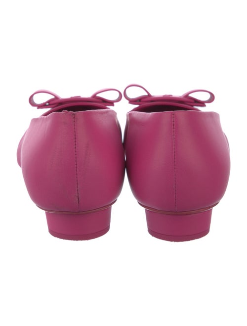Salvatore Ferragamo Leather Bow Accents Flats