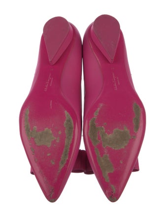 Salvatore Ferragamo Leather Bow Accents Flats