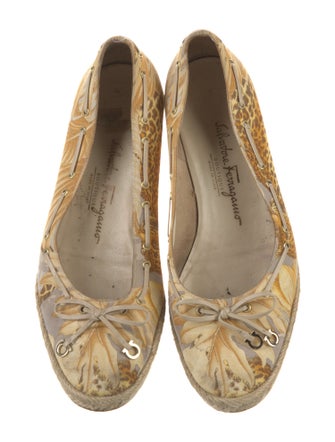 Salvatore Ferragamo Gancini Logo Canvas Ballet Flats