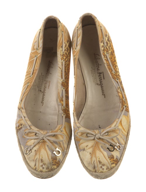 Salvatore Ferragamo Gancini Logo Canvas Ballet Flats