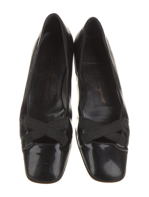 Salvatore Ferragamo Patent Leather Grosgrain Trim Flats