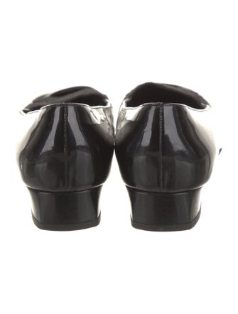 Salvatore Ferragamo Patent Leather Grosgrain Trim Flats