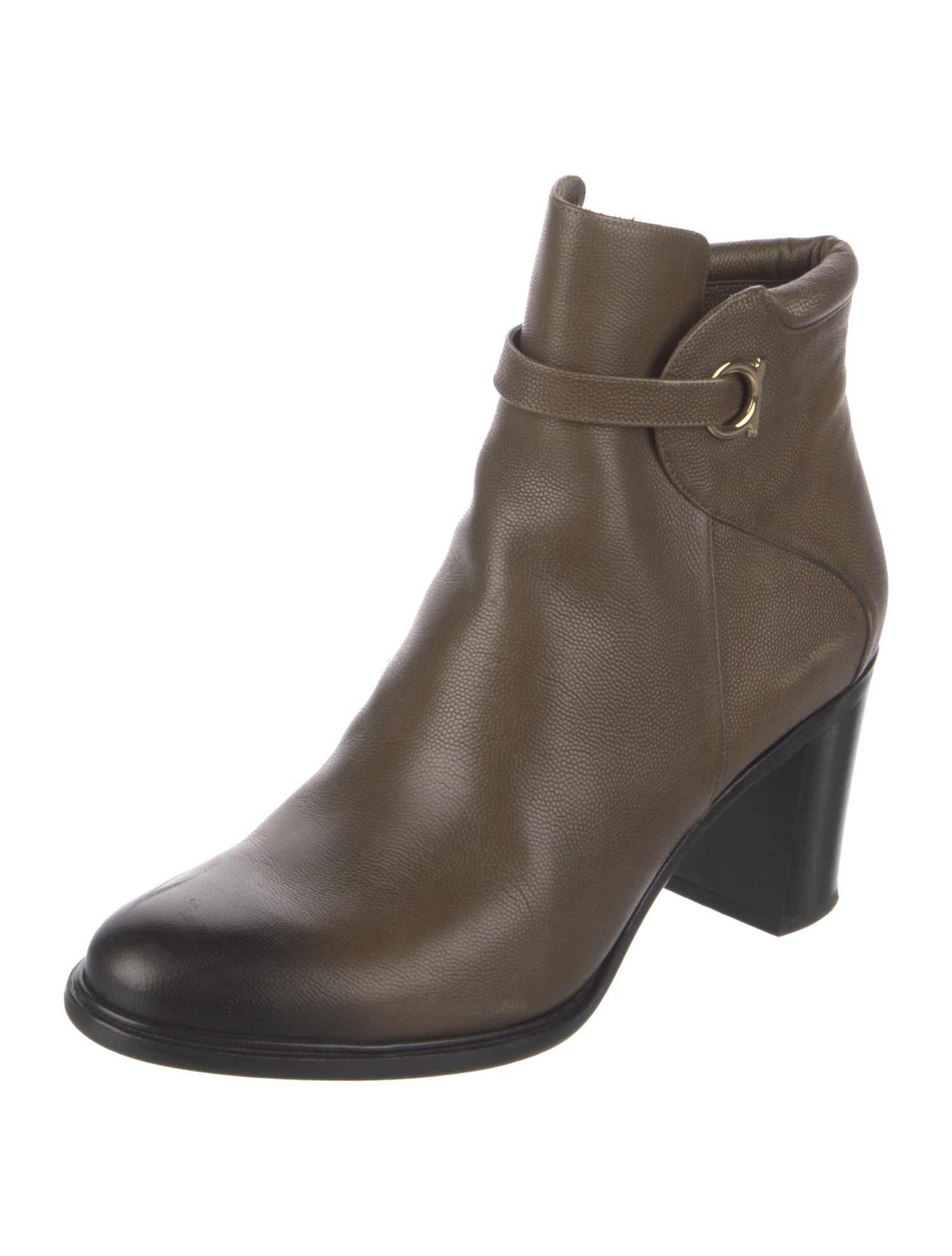 Salvatore Ferragamo Gancio Logo Leather Boots