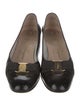 Salvatore Ferragamo Patent Leather Bow Accents Flats