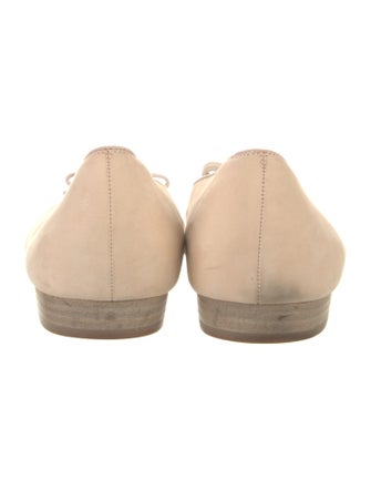 Salvatore Ferragamo Leather Bow Accents Ballet Flats