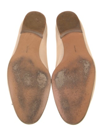 Salvatore Ferragamo Leather Bow Accents Ballet Flats